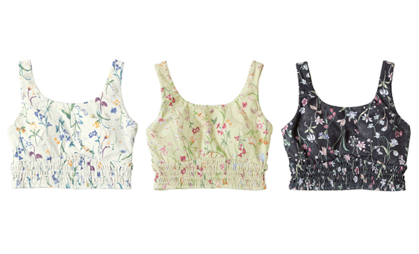 Botanical Shirring Bra Top