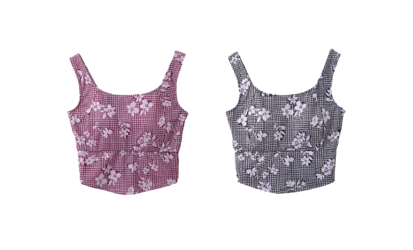 Botanical Shirring Bra Top