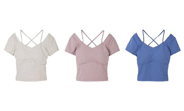 Open Neck T-shirt With Bra Top