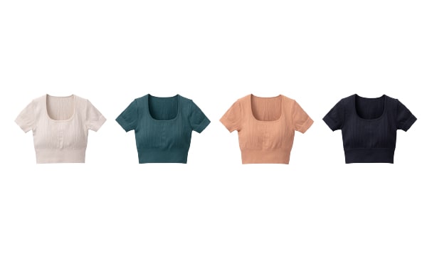 Wave Rib Active Cropped Tops