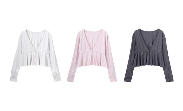 Ruched Peplum Cardigan