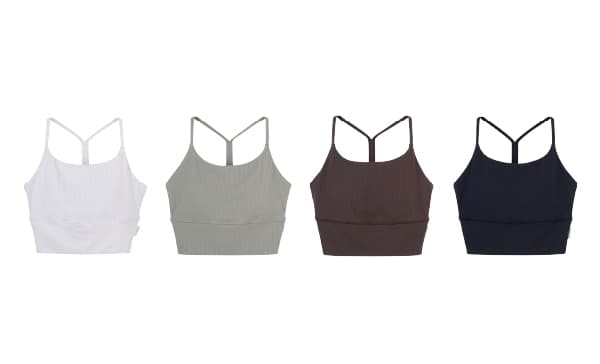 Basic Rib Cross Bra Top