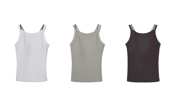 W-Strap Rib Logo Tank Top