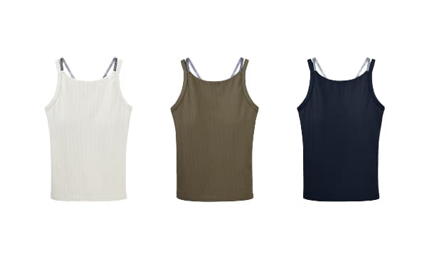 W-Strap Rib Logo Tank Top