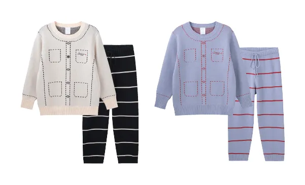 Relax FELCERA® Trompe-l'oeil Knit Pajamas